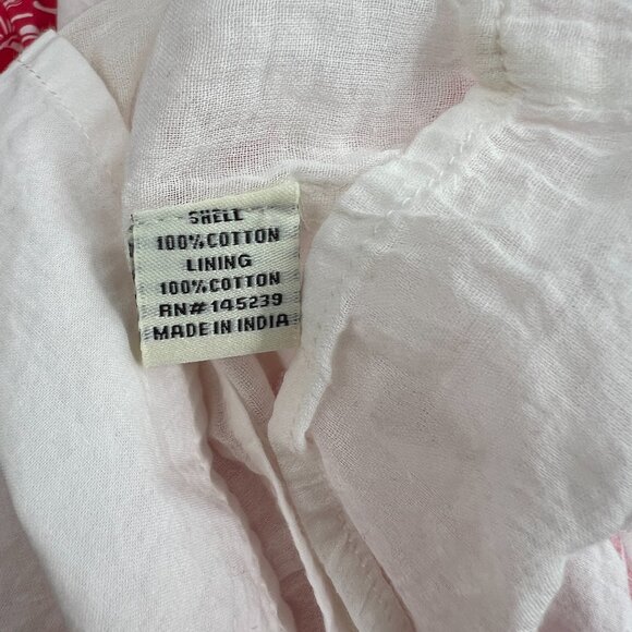 Sim & Sam puff sleeve lined Hawaiian floral mini dress tropical white red Lilo S - Picture 4 of 10